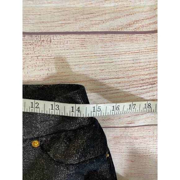 Michael Michael Kors Women's Metallic Black/Gold Foil Leggings - Medium - Picture 9 of 14